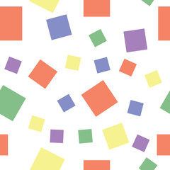 Abstract sweet squares seamless children background. Color stickers.