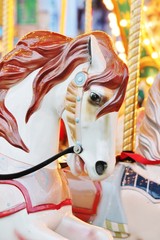 carousel merry-go-round painted horses ride - Stock Photo photograph, image, picture, 
