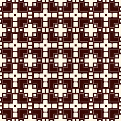 Outline seamless pattern with geometric figures. Repeated squares and rhombuses ornamental abstract background.