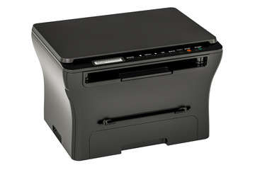 Fototapeta premium modern black office multifunction printer MFP, 3D rendering