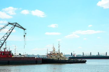 View of modern sea port