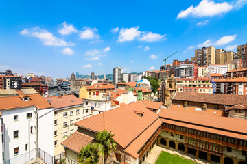 panoramic views to Bilbao old town, Spain