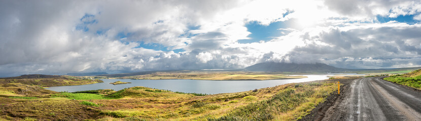 Panoramic view of Icelandic landscape