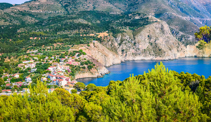 Obraz premium Traditional fishing village of Assos at Kefalonia island in Greece