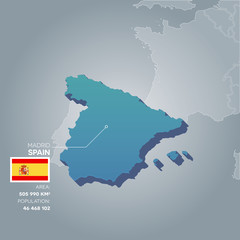 Fototapeta premium Spain information map.