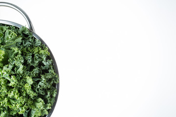 Partial view of Kale in a Collander