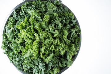 Kale in a collander