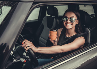 Girl in car