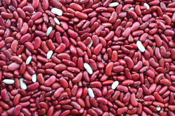 Red and white kidney beans background