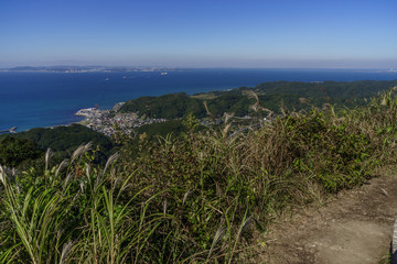 秋の鋸山からみた風景