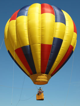 Colorful Hot Air Balloon in a Clear Blue Sky
