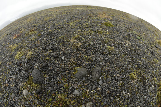 Volcanic rock on a rounded horizon