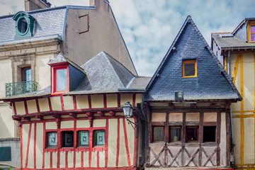 Old half-timbered colorful houses in Vannes, Brittany (Bretagne), France.