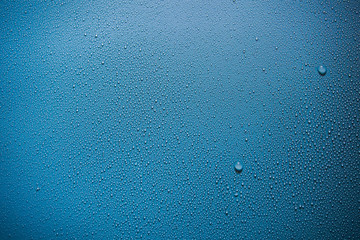 water drops on the blue back ground