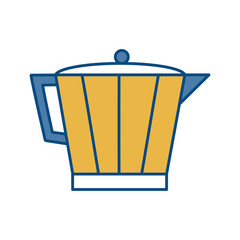 italian coffee maker icon over white background vector illustration