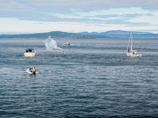 Helicopter crew performing water rescue training