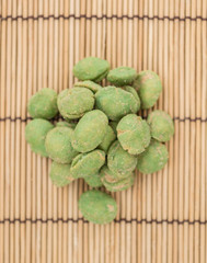 Portion of Wasabi Peanuts