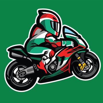 Cartoon style of sportbike Wheelie