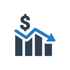 Obraz premium Financial Decrease Icon