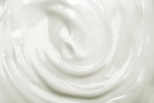 close up the white creamy homemade yogurt texture background