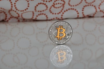 Silver bitcoin coin