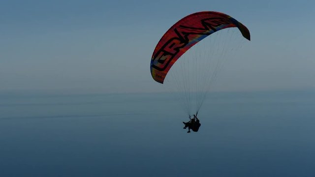 Paragliding tandem, ANTALYA, TURKEY - JUNE 25, 2017