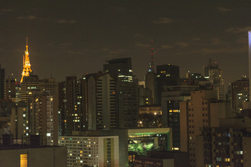Fototapeta na wymiar Skyline in São Paulo city at night