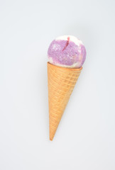 Ice cream cone or ice cream on the background.