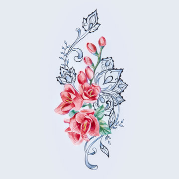 11 件の最適な Freesia Tattoo 画像 ストック写真 ベクター Adobe Stock