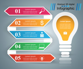 Infographic design. Bulb, Light icon.