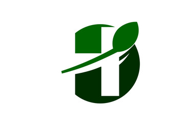 H Green Circle Swoosh Letter Logo