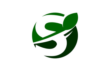 S Green Circle Swoosh Letter Logo