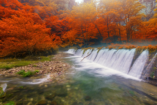 Waterfall in Golden whip stream at Zhangjiajie National Forest Park, Hunan, China