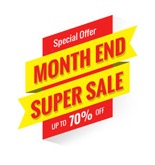 Month End Sale  sign with white background