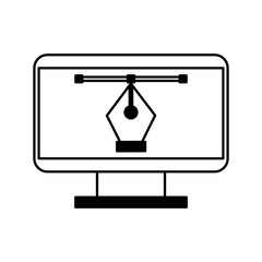 Computer electronic work icon vector illustration design graphic