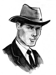 Retro gentleman in suit and hat