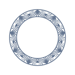 Mandala frame ornament. Round template. Decorative element  can be used for greeting card, wedding invitation, yoga poster, coloring book.. Doodle emblem.