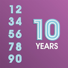 anniversary number, birthday number set