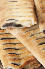 Small strudel cake with blueberry