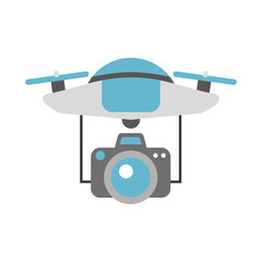 drone flying technology with camera vector illustration design