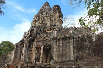Cambodia . Angkor Thom City . The south gate . Siem Reap Province . Siem Reap City .