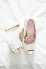 White wedding shoes for brides