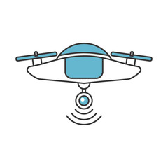 drone flying technology with camera vector illustration design