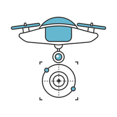 drone flying technology with camera vector illustration design