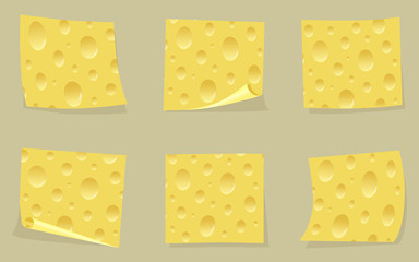 Slices of cheese, vector illustration