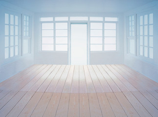Empty room with wooden floor