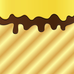 Flavored cream melted on sponge cake background