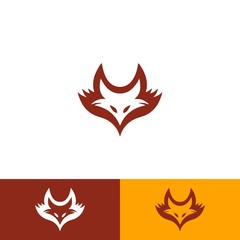 Flames Fox Head Logo Illustration