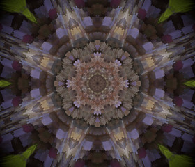 Abstract extruded mandala 3D illustration