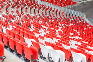 Obraz premium red and white stadium seat